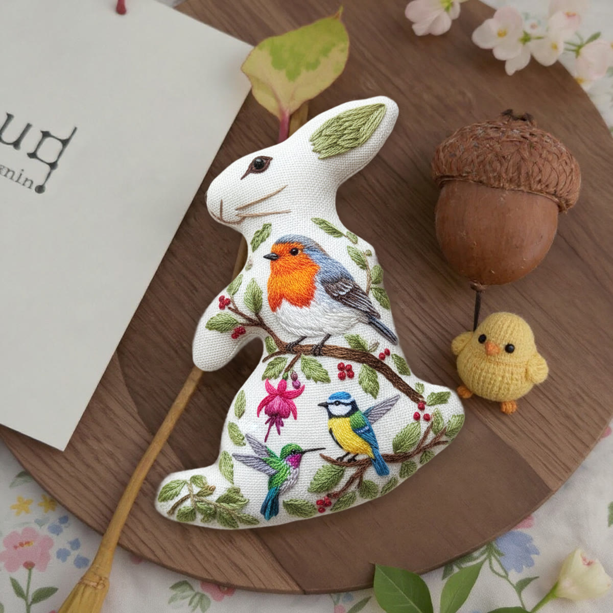 Rubbyoo Rabbit Embroidery Kit - Spring Bird |perfect Gift For Animal Lovers | Special Handmade Art - image 7