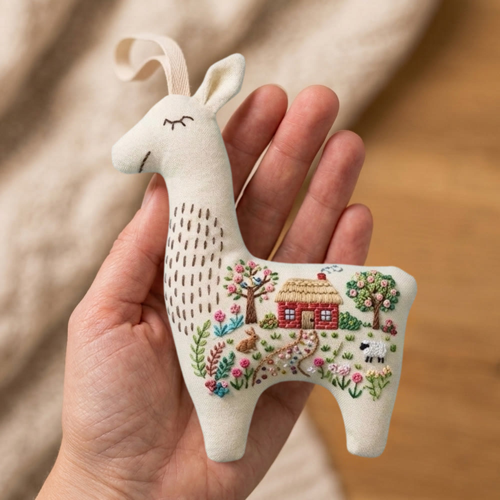 Rubbyoo Llama Embroidery Kit - Rustic Homestead | Creative Handmade Toy | Sewing Plush Craft  - image 4