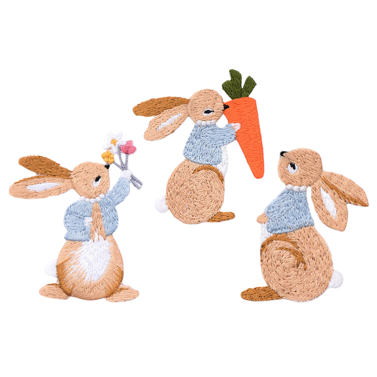 Rubbyoo Rabbit Embroidered Patch - Lovely Bunny Iron-on Applique | Animal Patch For Kids - Mixed Set-3Pcs - image 6