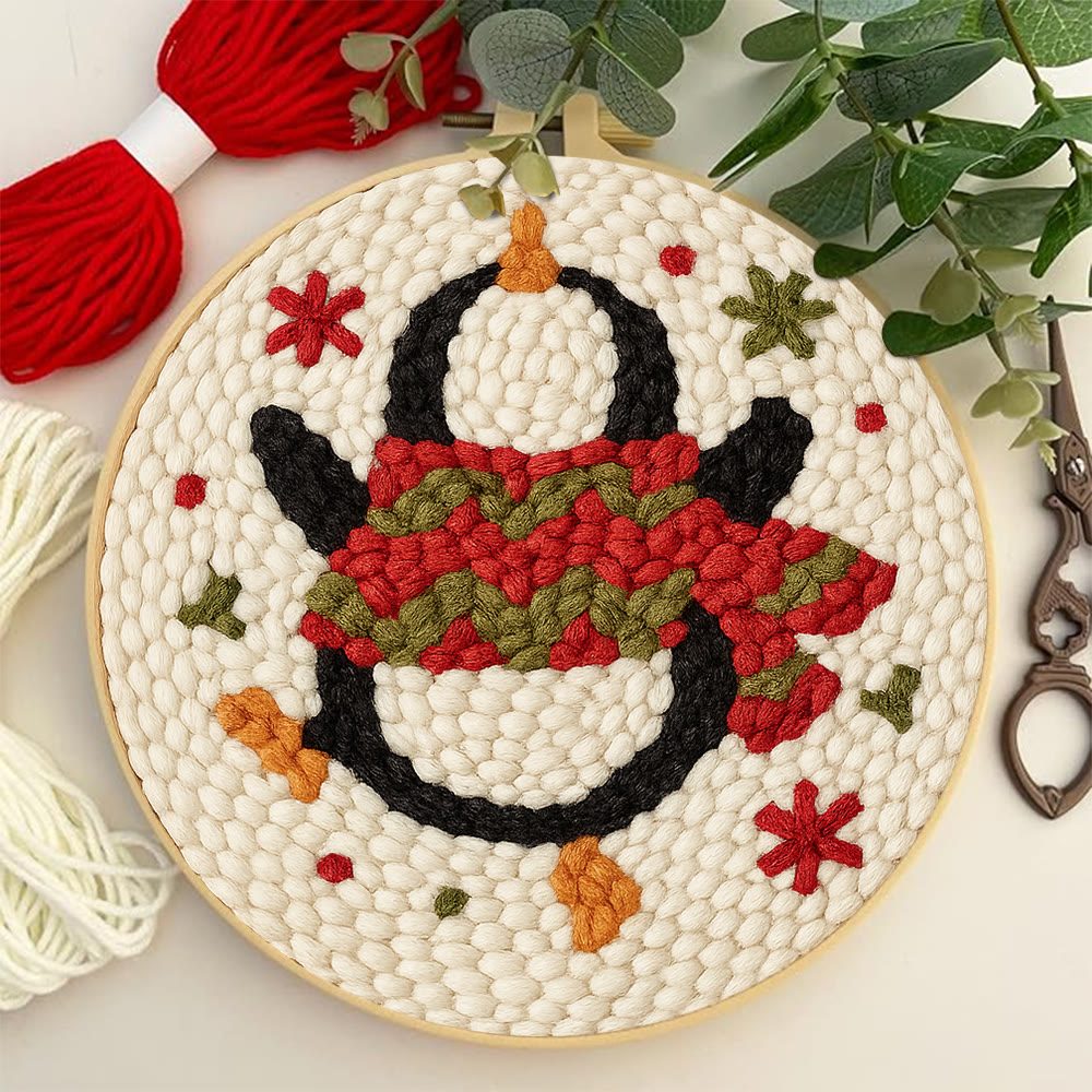 Dancing Penguin Punch Needle Kit - Easy Decorative Handicraft | Perfect Christmas Gifts  - image 3