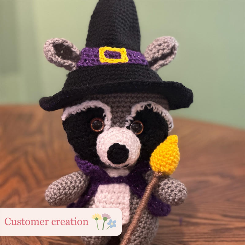 Diy Handmade Raccoon Wizard Crochet Kit -  Animal Needle Toy |  Great Birthday Gifts | Kids Crocheted Craft - image 6