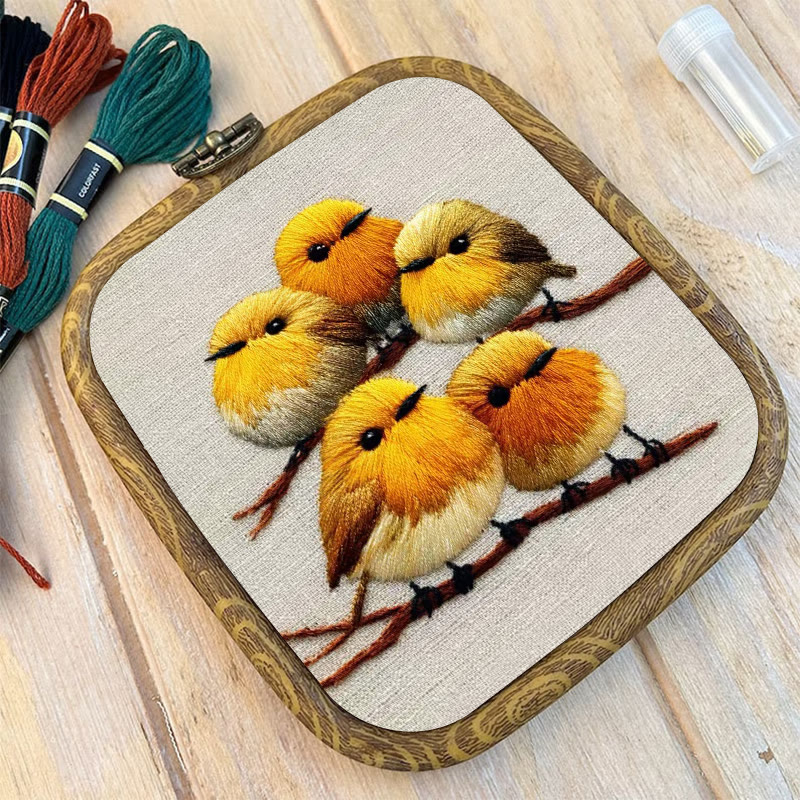 Rubbyoo Embroidery Kit - Yellow Birds On Branch | Unique Embroidery Art | Diy Holiday Gift - image 10