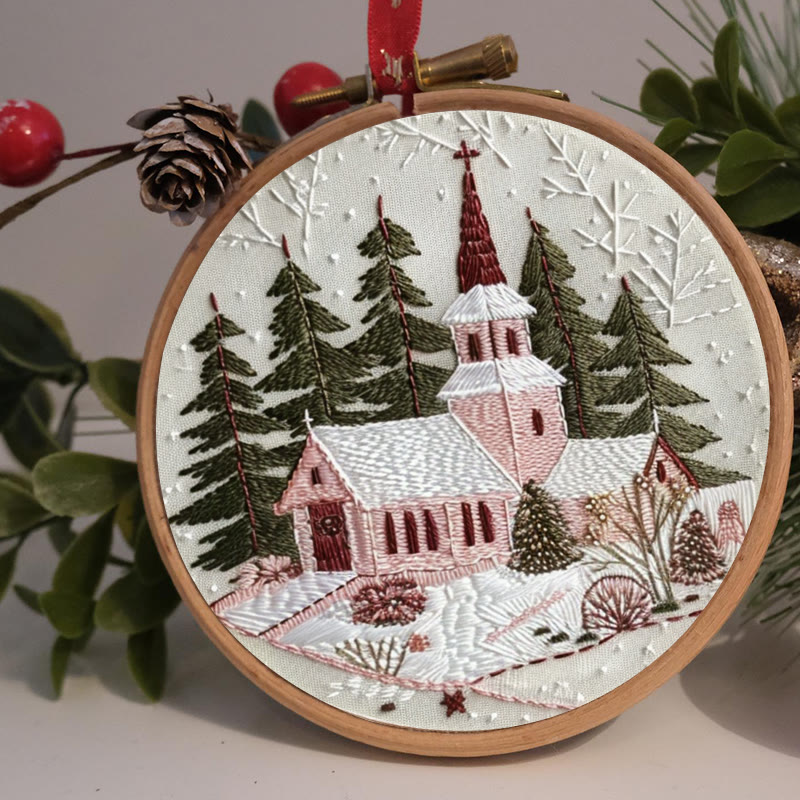 Rubbyoo Embroidery Kit-  Winter Church - image 2