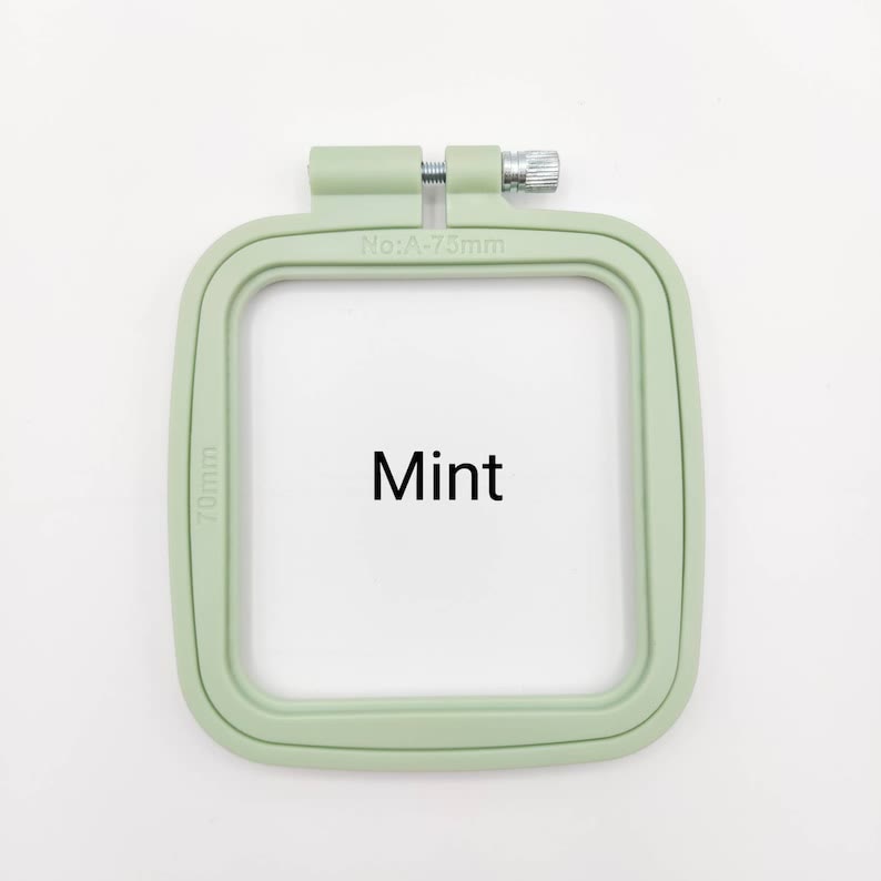 Small Square Embroidery Plastic Hoop - Diy Needle Artcraft Frame | Nice For Small Size Stitch Project  - Mint - 2pcs - image 5