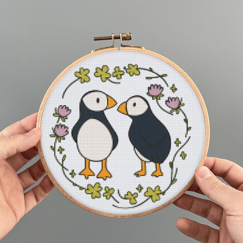  Cross Stitch Kit - Little Puffins | Animal Sewing Pattern | Diy Handmade Project - image 6