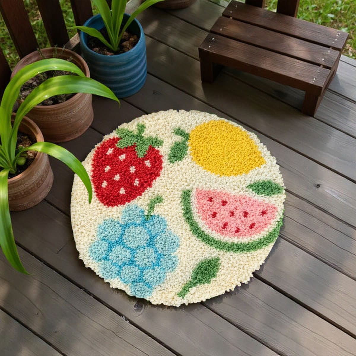 Rubbyoo Latch Hook Rug Kit - Ripe Fruit | Handmade Art For Beginners | Suitable For Home Decoration - image 4