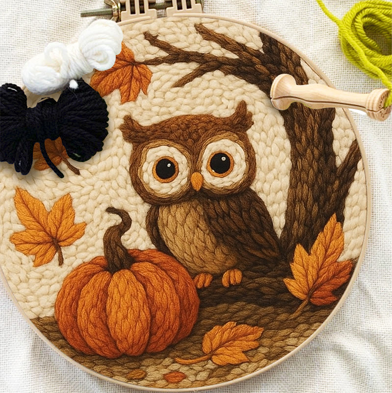 Halloween Owl Punch Needle Kit - Cute Animal Art | Perfect Desk Ornament - image 9