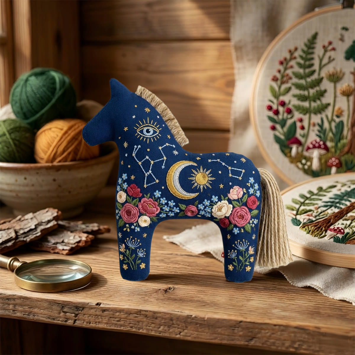Rubbyoo Dala Horse Embroidery Kit - Sun And Moon | Unique Birthday Gift | Celestial Aesthetics Accessory - image 4