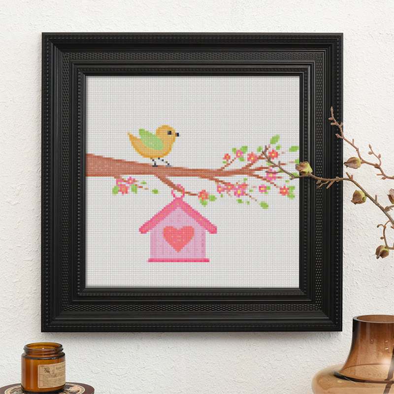  Cross Stitch Kit - Little Bird On A Branch | Creative Wall Decoration | Unique Stitch Artwork - image 10