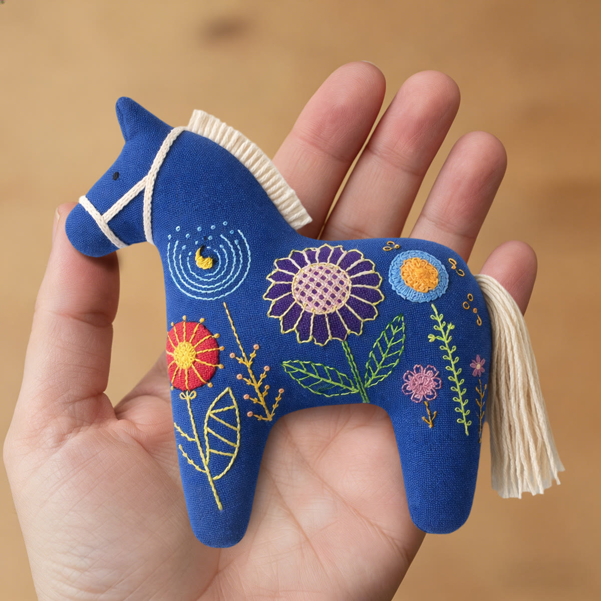 Rubbyoo Dala Horse Embroidery Kit - Little Flower | Floral Stitch Craft | Diy Animal Ornament - image 7