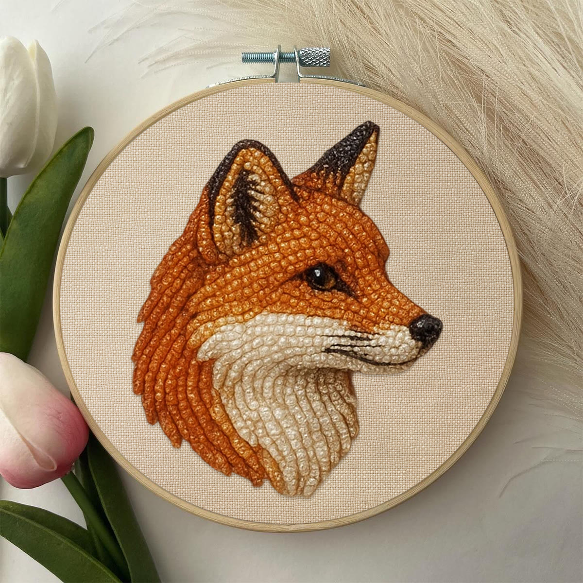 Rubbyoo Bead Embroidery Kit - Charming Fox | Diy Animal Needlework | Fox Lover Gifts - image 5