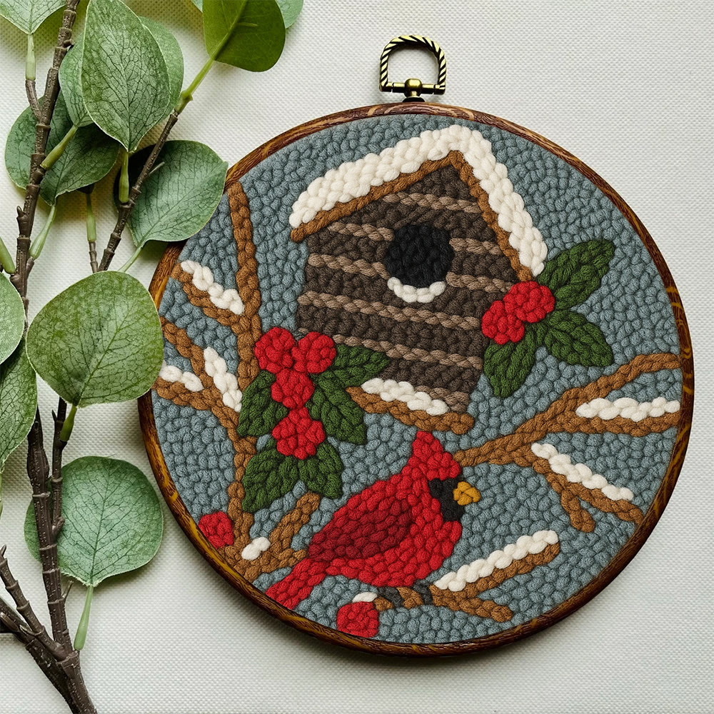 Cardinal In Winter Punch Needle Kit – Easy Festive Diy | A Comforting Handmade Moment - image 7