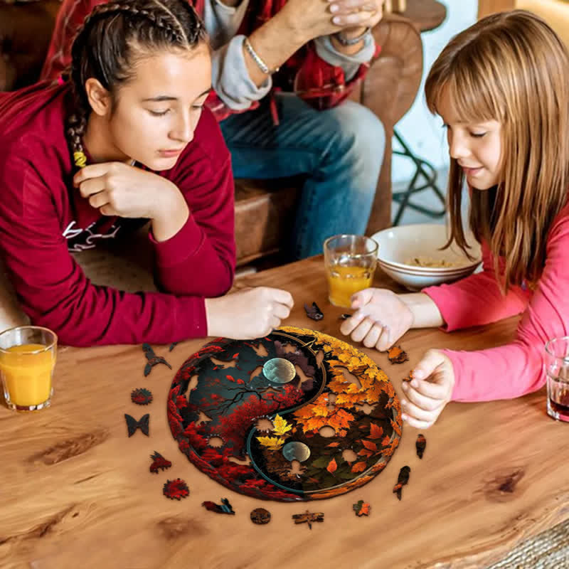 Rubbyoo Autumn Yin and Yang - Wooden Jigsaw Puzzle