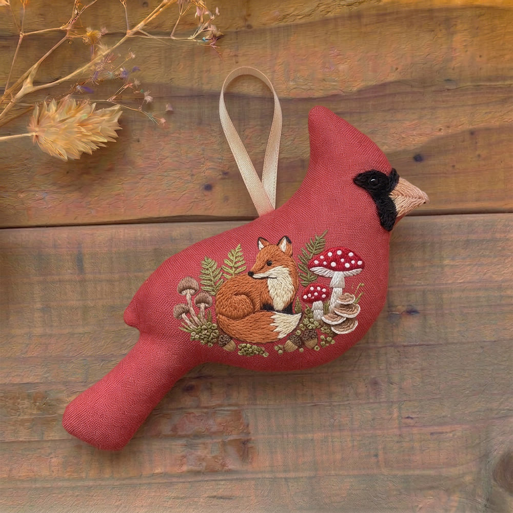 Rubbyoo Cardinal Embroidery Kit - Resting Fox | Gift For Kids | Woodland Nursery Decor - image 4