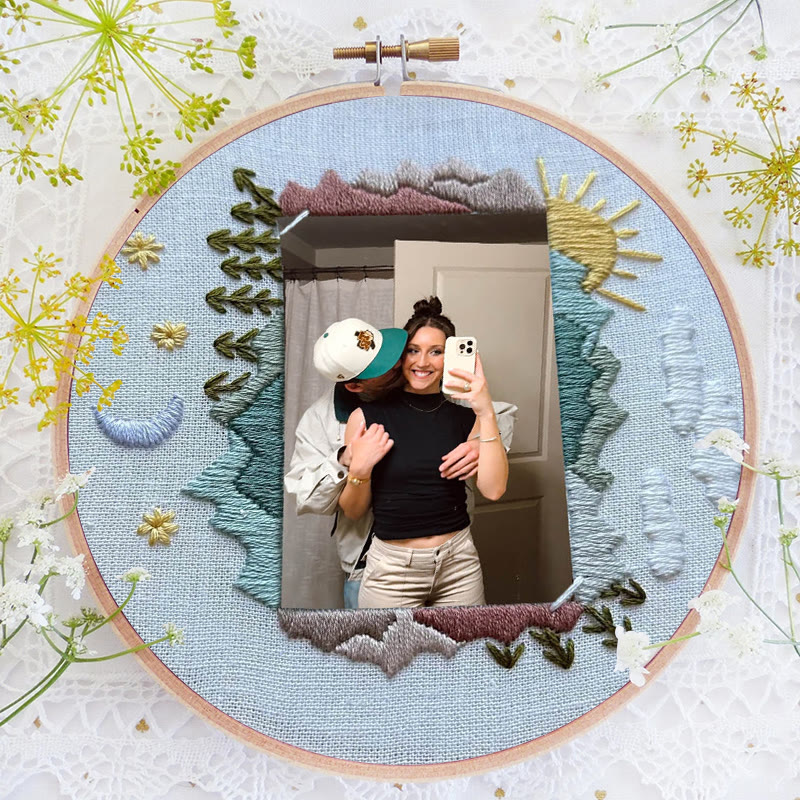 Rubbyoo Embroidery Photo Frame Kit - Day And Night | Diy Memorial Collection | Perfect Valentine's Gift - image 5