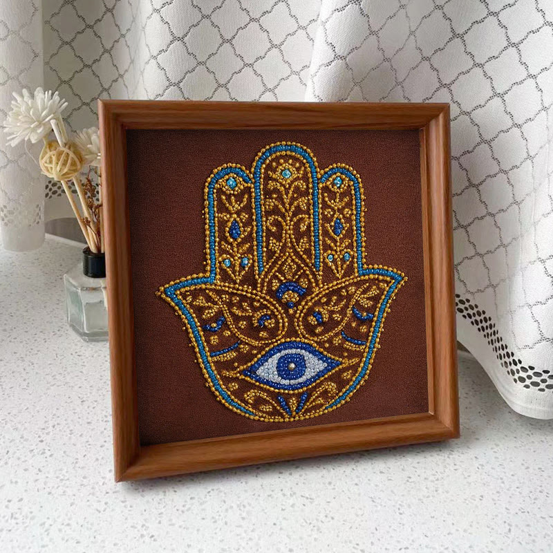 Rubbyoo Bead Embroidery Kit - Golden Hamsa | Diy Bead Artwork | Creative Gift For Crafters - image 10