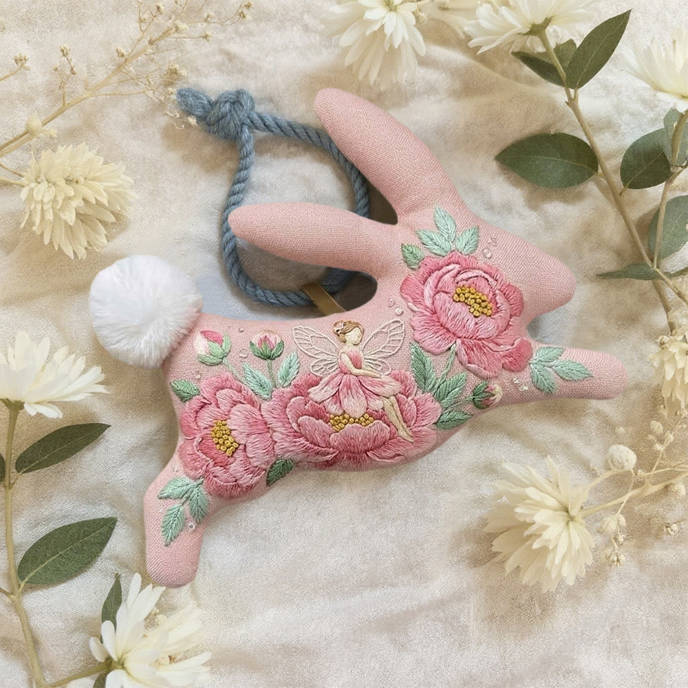 Rubbyoo Rabbit Embroidery Kit - Rosy Fairy | Pinky Pendant For Girls  | Elegant  Handicraft Design - image 3
