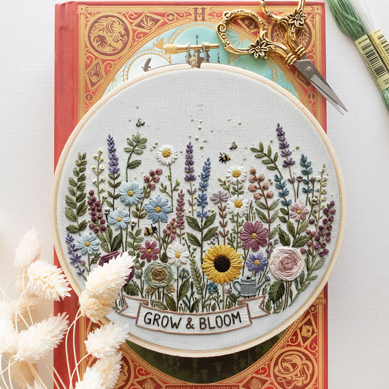 Rubbyoo Embroidery Kit - Blooming Garden With Sunflowers | Whimsical Floral Art | Ideal For Diy Crafters - image 13