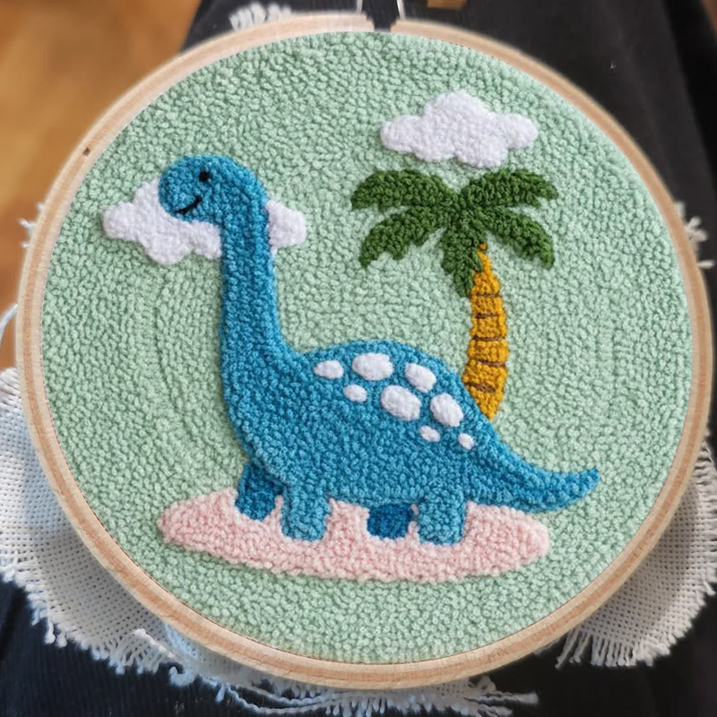 Brachiosaurus Paradise Punch Needle Kit - Entry Level Craft | Whimsical Home Vibe - image 3