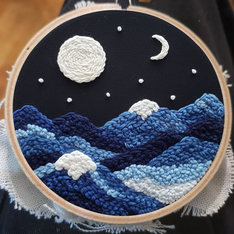 Lunar Wave Mountain Range Punch Needle Kit - Peaceful Handcraft Choice | Bedroom Vibe Enhancer - image 6