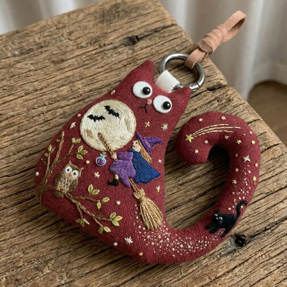 Rubbyoo Cat Embroidery Kit - Witch Riding Broom | Quirky Gift For Friend | Gothic Cat Decor - image 8