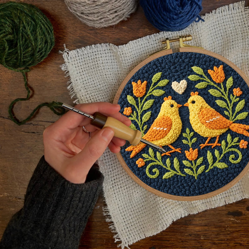 Heart-tethered Twin Birds Punch Needle Kit – Couple-focused Gifting Must-have | Warm Ambiance Decor - image 6