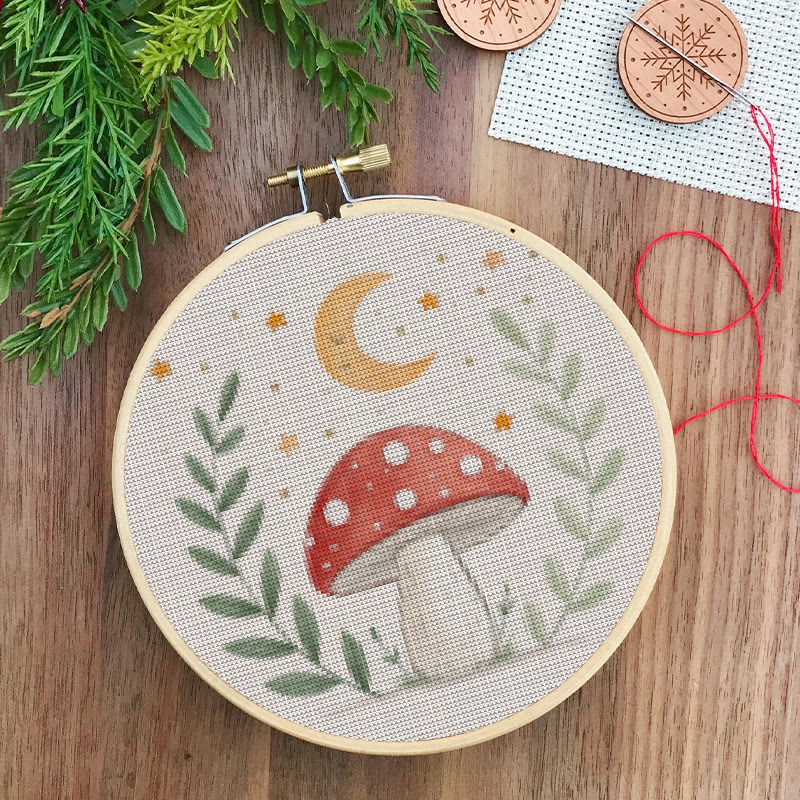  Cross Stitch Kit - Red Mushrooms |  Needlepoint Arts Crafts | Gifts For Diy Enthusiasts - image 7