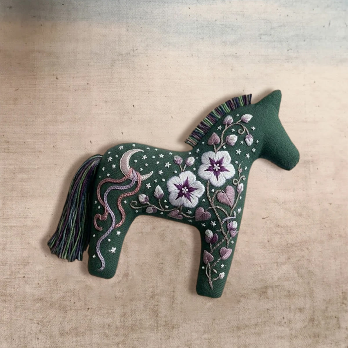 Rubbyoo Dala Horse Embroidery Kit - Celestial And Flowers | Meaningful Handmade Gift | Boho Floral Ornament: - image 4