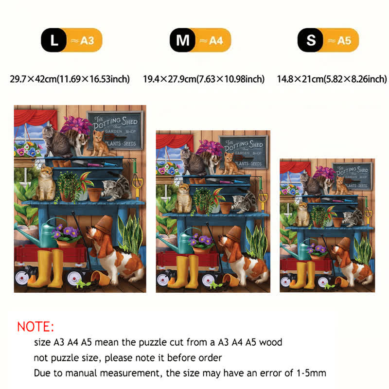 Rubbyoo Trouble in the Potting Shed - Wooden Jigsaw Puzzle