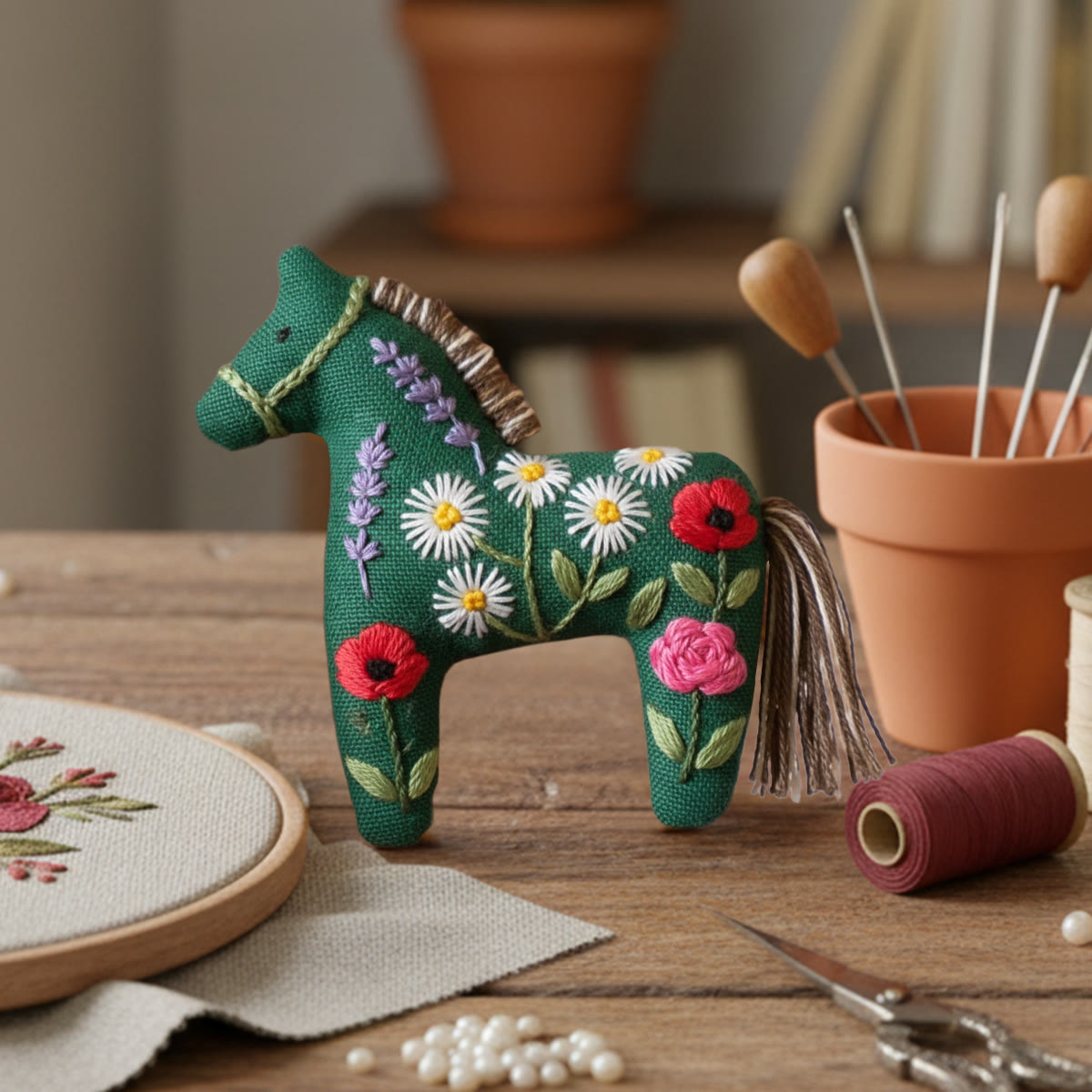 Rubbyoo Horse Embroidery Kit - Colourful Flower | Great Handmade Gifts | Creative Home Ornament - image 4