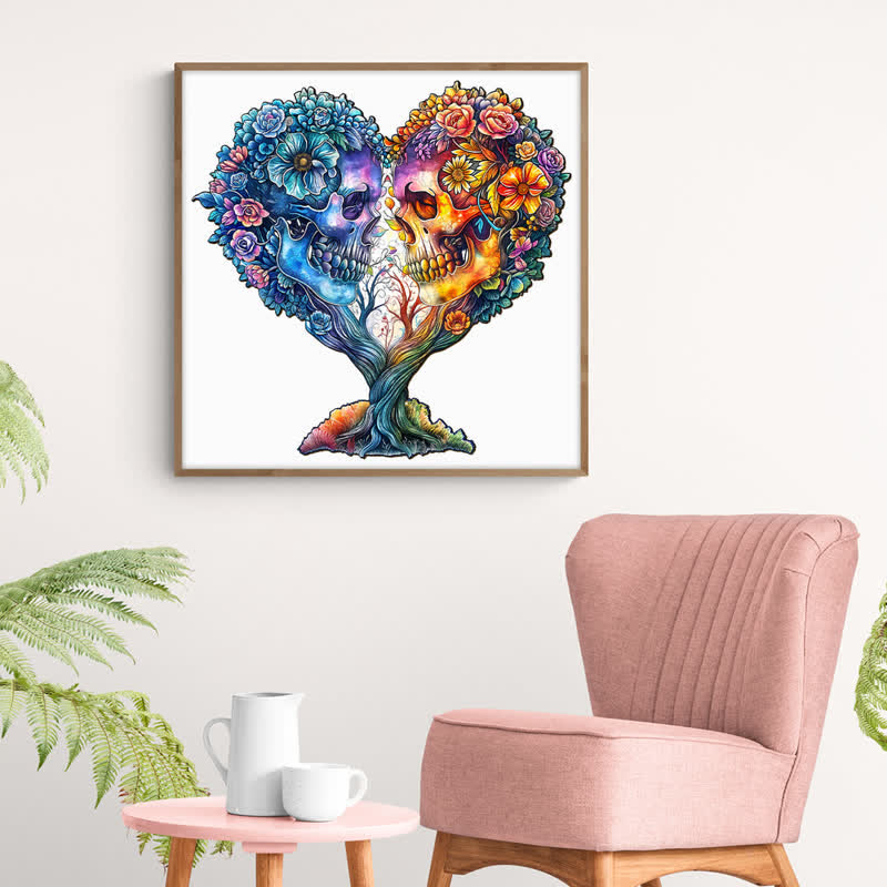 Skull and Love - Wooden Jigsaw Puzzle