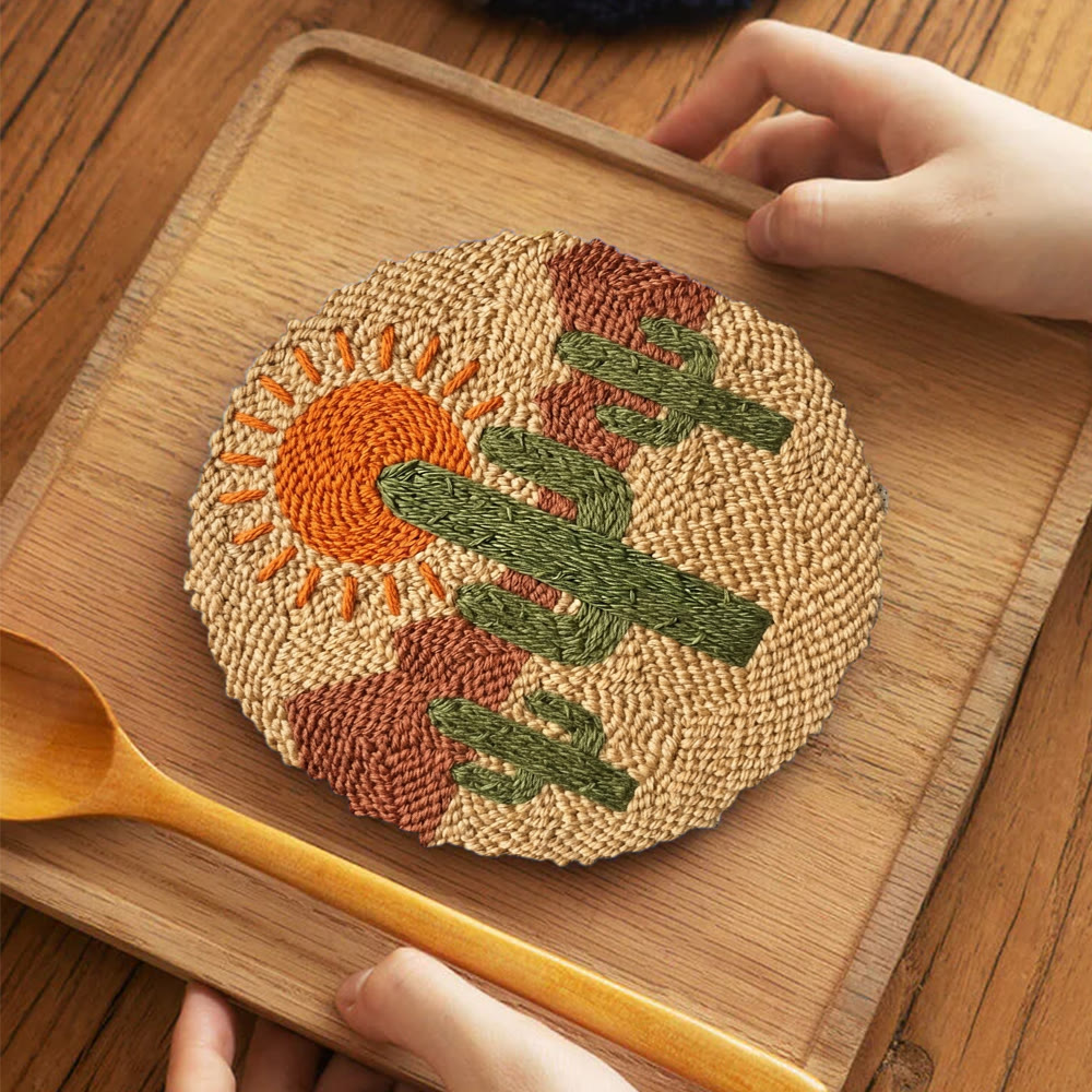 Desert Cactus Punch Needle Kit - Special Nature View Motif | Mindful Crafting Therapy - image 8