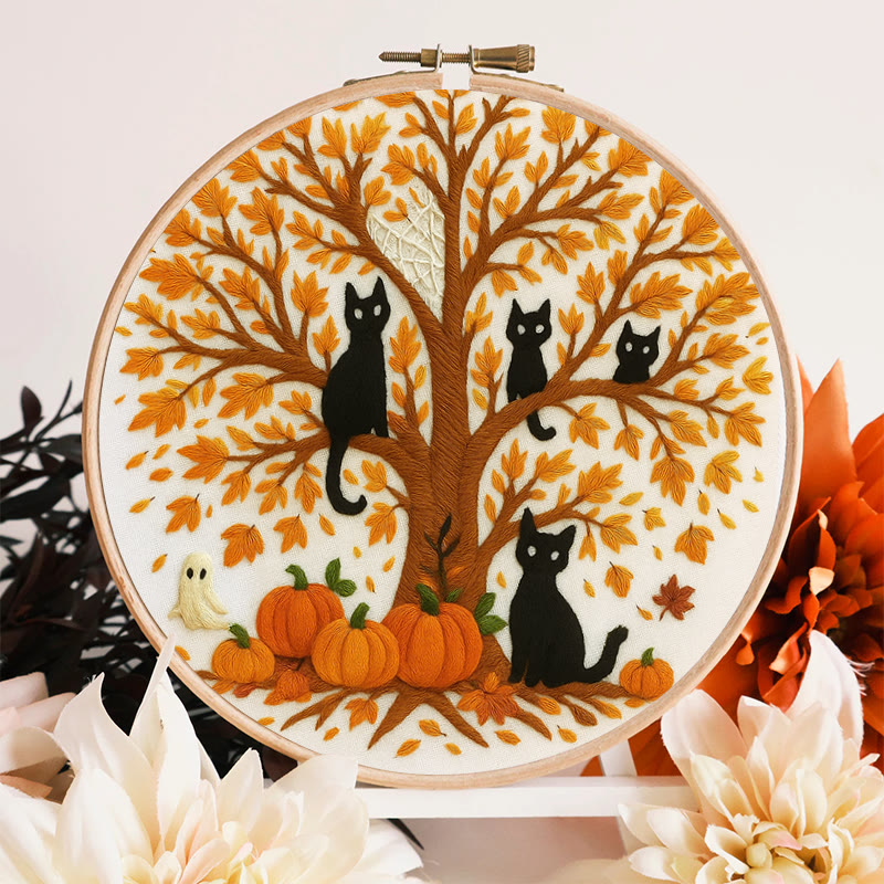 Rubbyoo Embroidery Kit - Halloween Black Cats | Spooky Desk Decor | Cat Lover Halloween Gift - image 5