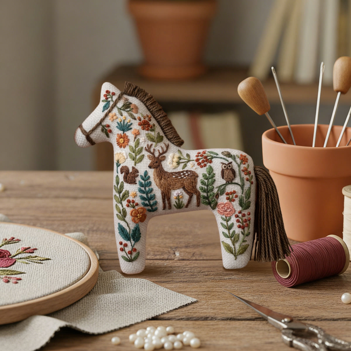 Rubbyoo Dala Horse Embroidery Kit - Woodland Creature Medley | Whimsical Handcraft | Charming Gift Pick - image 5