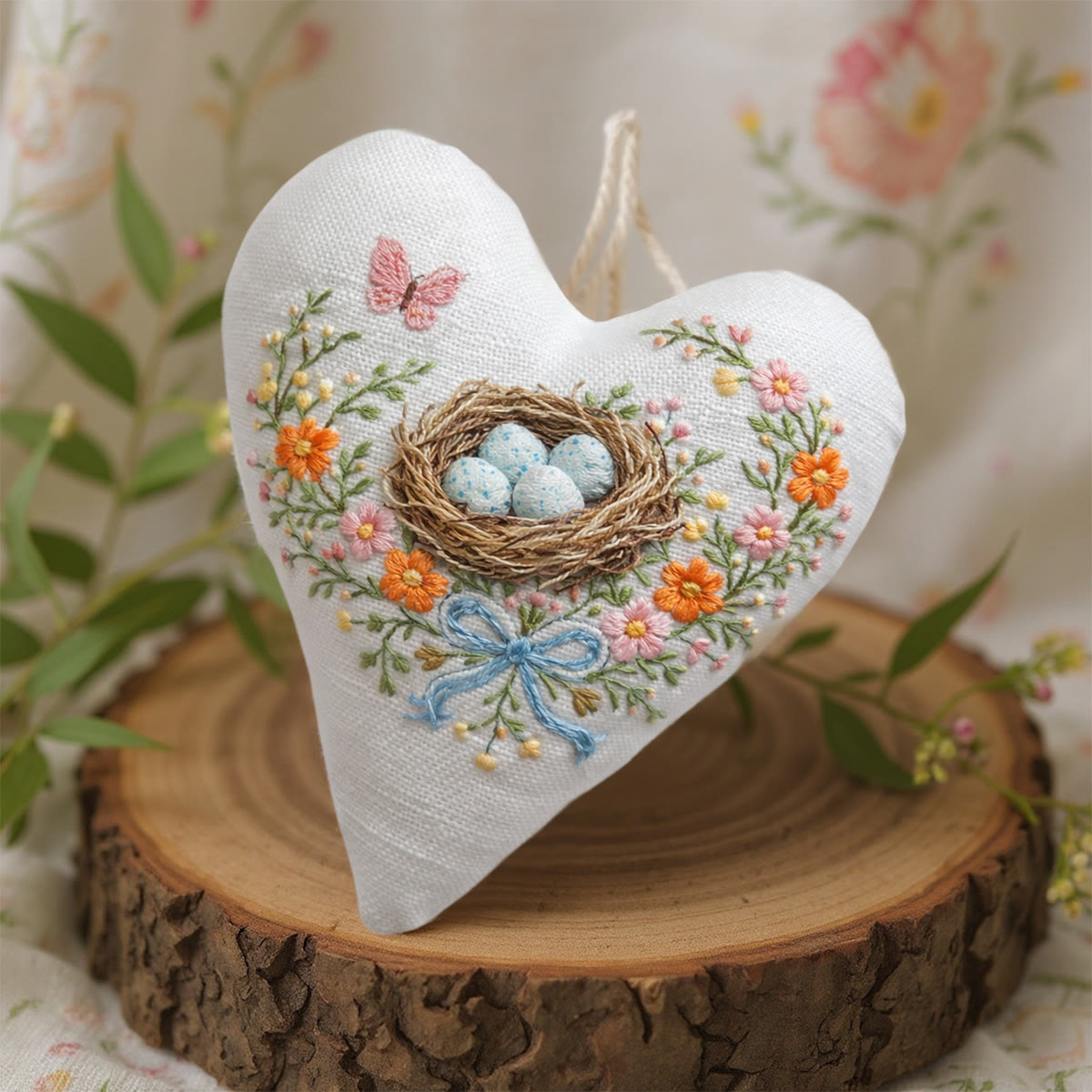 Rubbyoo Heart Embroidery Kit - Nest Blue-Speckled Eggs Butterfly | Delicate Embroidered Artistry | Go-To Gifting Option - image 6