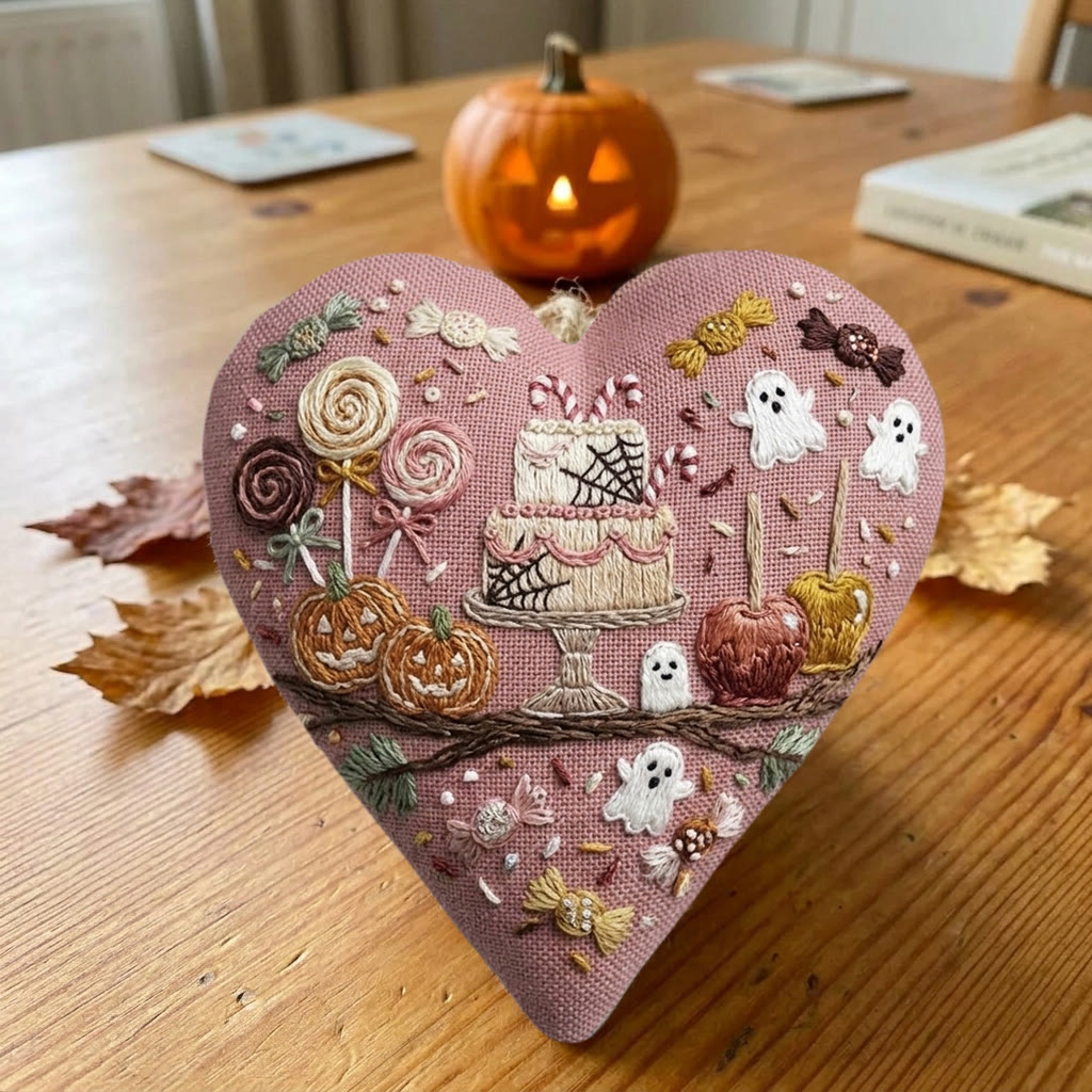 Rubbyoo Heart Embroidery Kit - Spiderweb Cake | Trick-or-treat Gift | Halloween Party Decor - image 5
