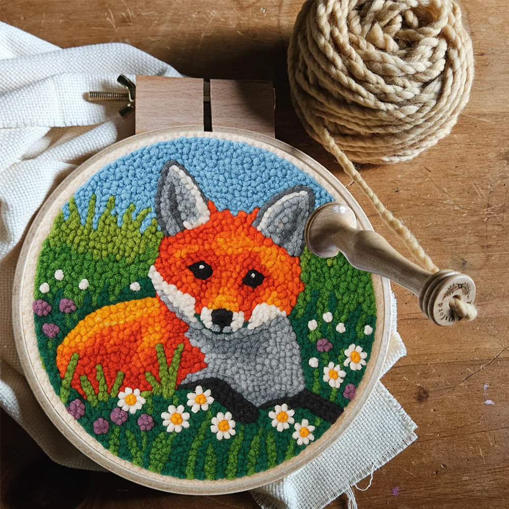 Fox In Meadow Punch Needle Kit - Nature Craft | Perfect For Craft Enthusiasts - image 5