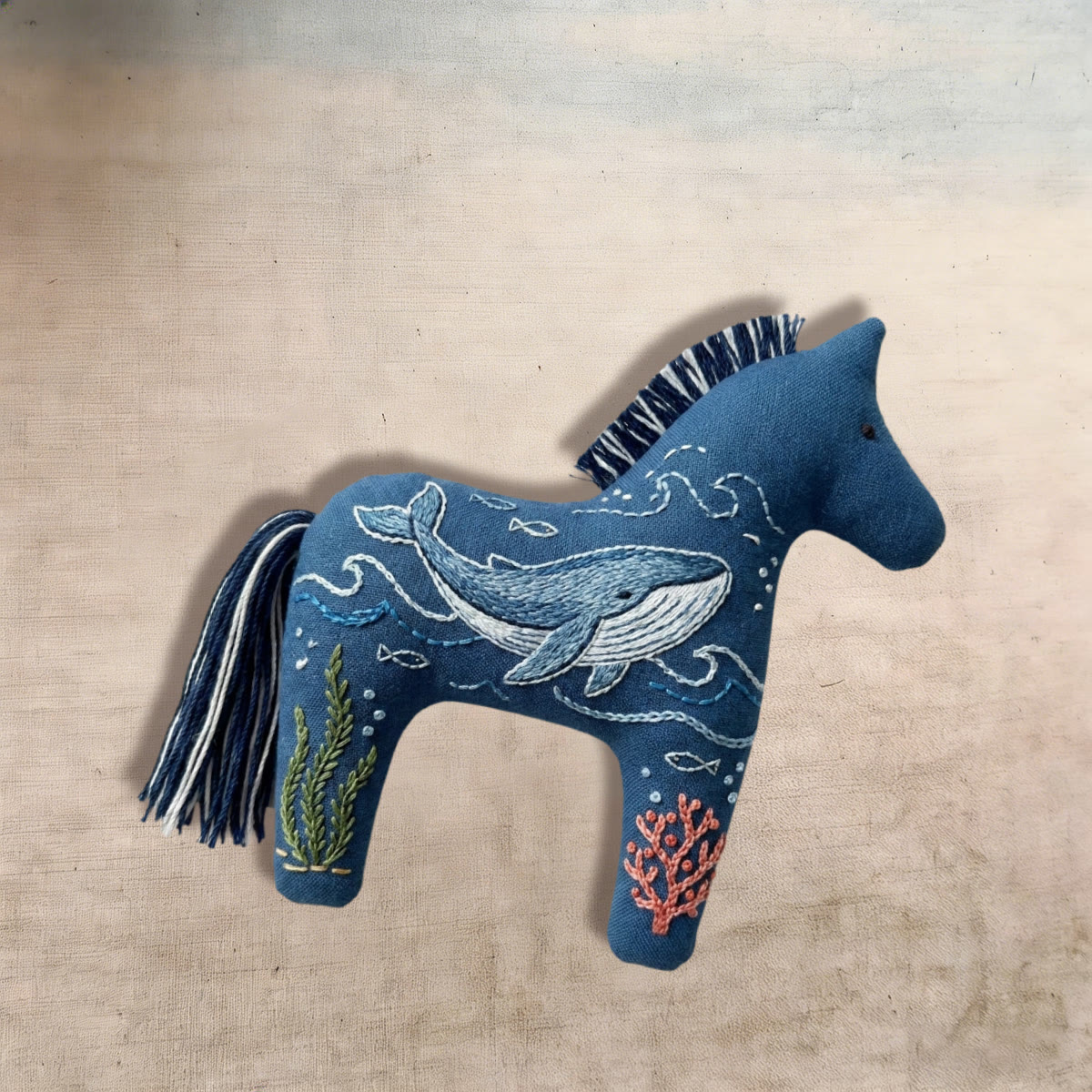 Rubbyoo Dala Horse Embroidery Kit - Blue Whale | Cute Birthday Gift For Kids | Restful Room Decor - image 4