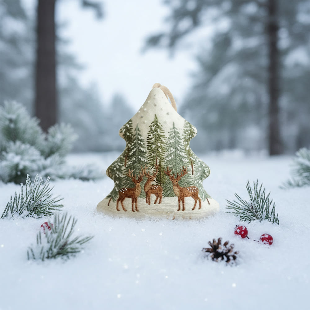 Rubbyoo Tree-shaped Embroidery Kit - Winter Forest | Winter Collection Craft | Unique Needle Art - image 4