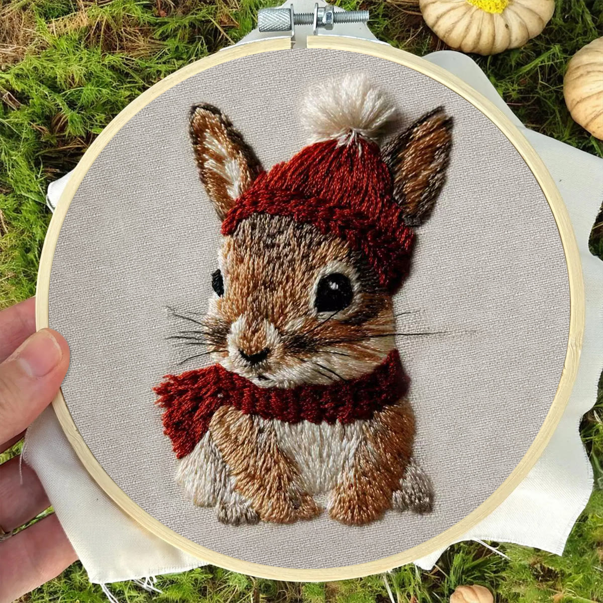 Rubbyoo Embroidery Kit - Christmas Bunny | Cute Animal Carft | Gift For Holiday Decor  - image 8