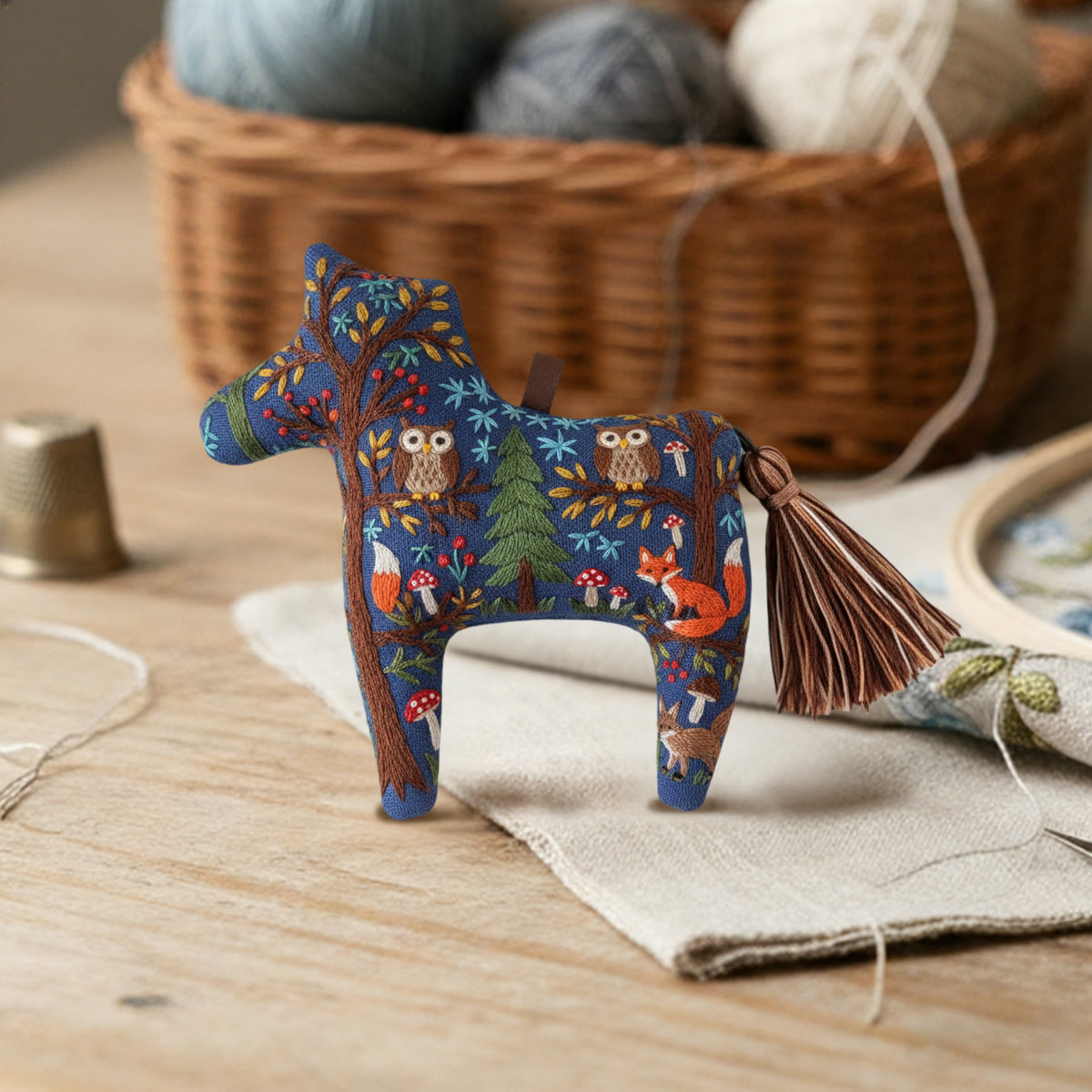 Rubbyoo Dala Horse Embroidery Kit - Forest Animals | Gift For Kids | Woodland Hanging Decor  - image 3