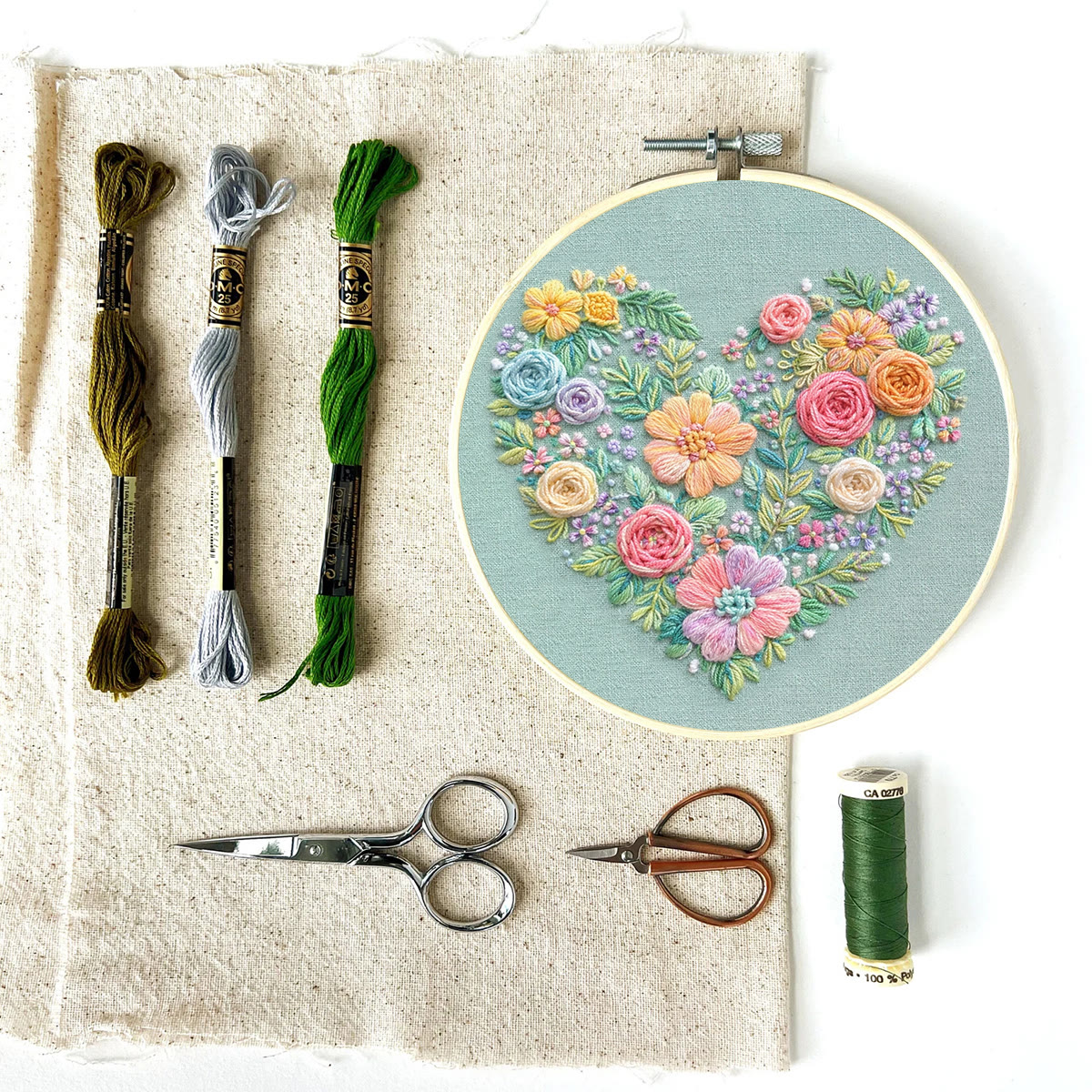 Rubbyoo Embroidery Kit - Blooming Love | Unique Floral Heart | Handmade Gifts For Mother - image 8