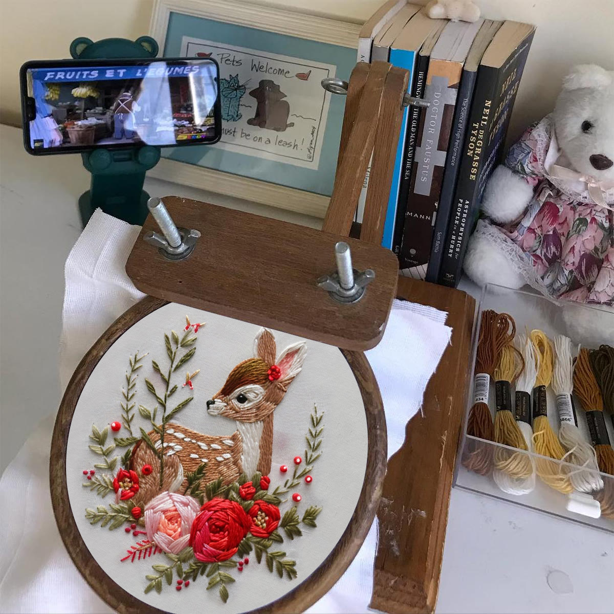 Rubbyoo Embroidery Kit-  Deer With Flowers - image 8