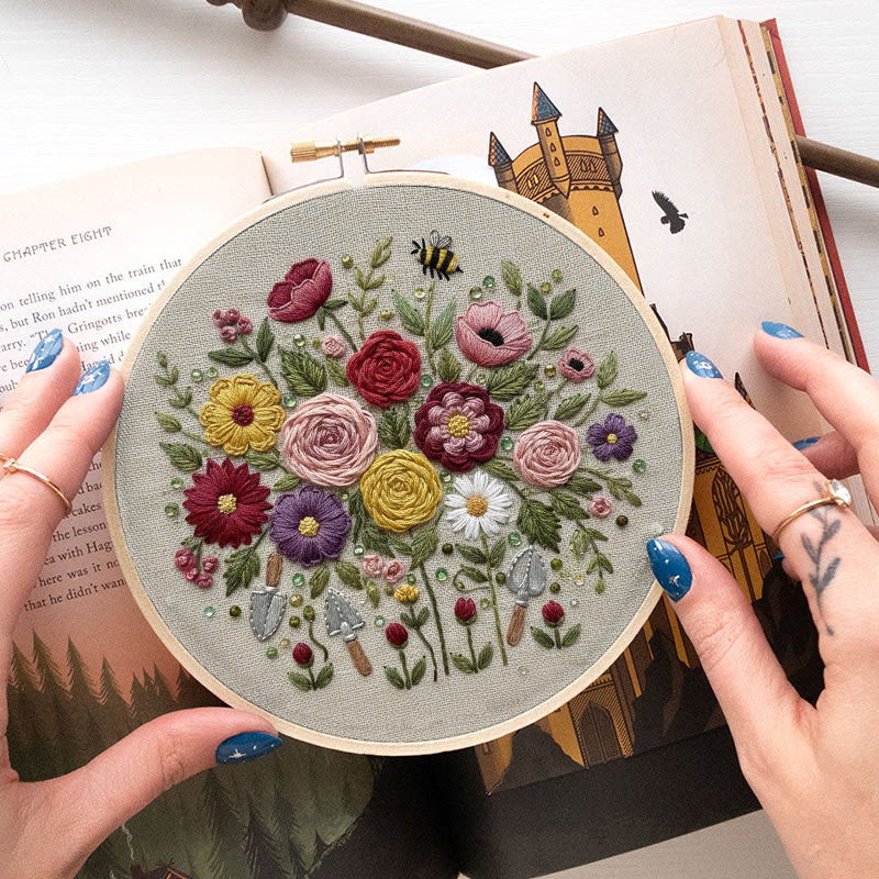 Rubbyoo Embroidery Kit - Fantastic Flower | Floral Room Ornament | Handmade Birthday Gifts - image 6