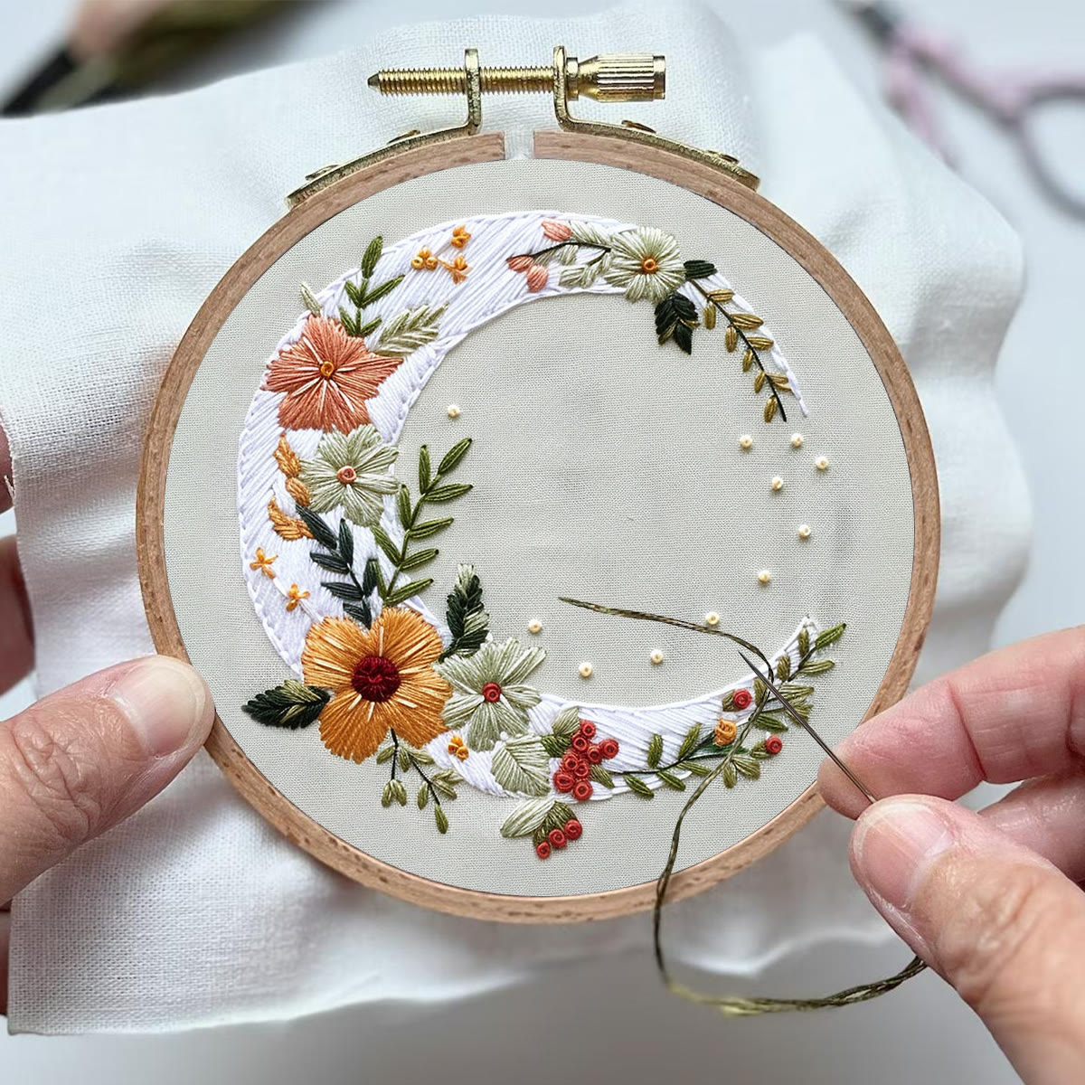 Rubbyoo Embroidery Kit- Flower Moon - image 4