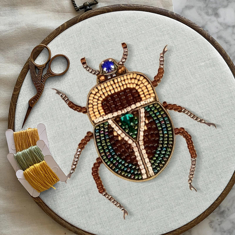 Rubbyoo Bead Embroidery Kit - Scarab Beetle | Diy Handmade Stitchwork | Easy Craft For Adults - image 9