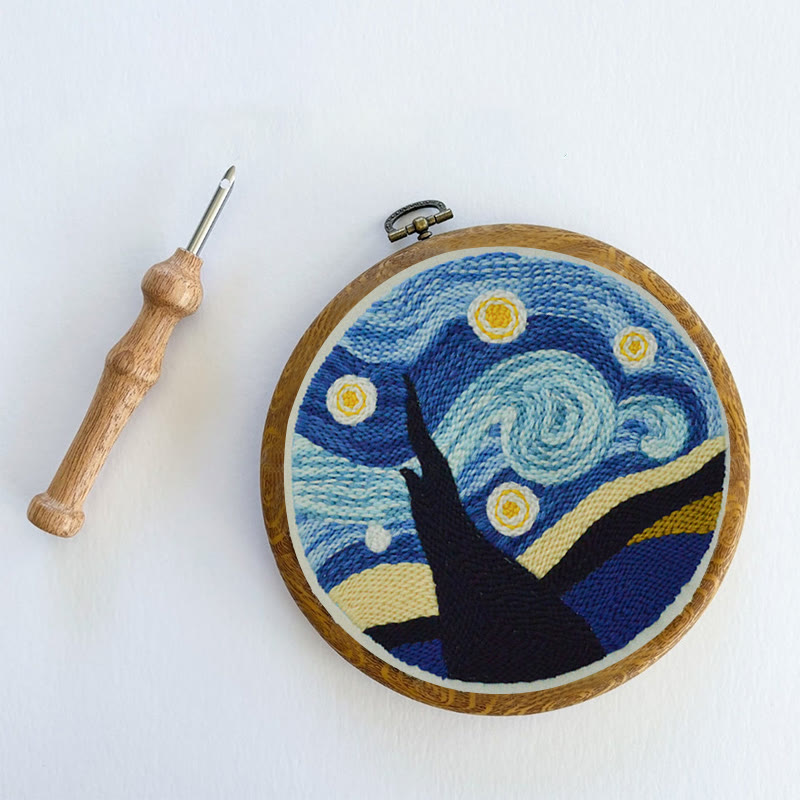  Starry Night Sky Punch Needle Kit - Beginner's Needle Set | Diy Landscape Craft  - image 10