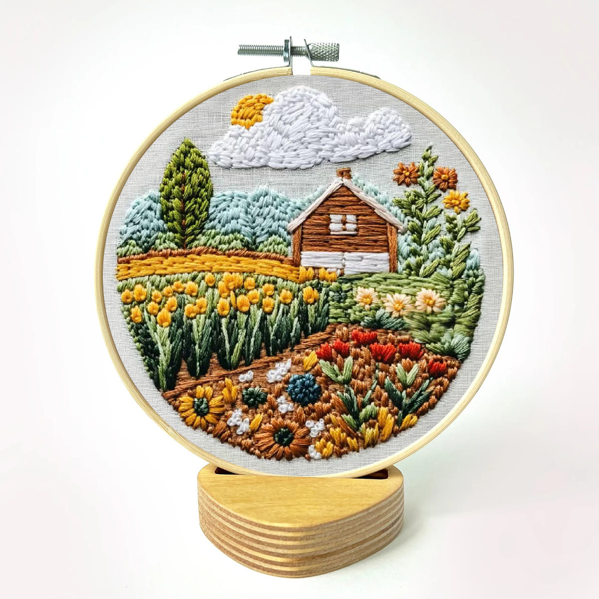 Rubbyoo Embroidery Kit - Pastoral Scenery | Diy Landscape Craft | Easy Art Hoop Kit  - image 11