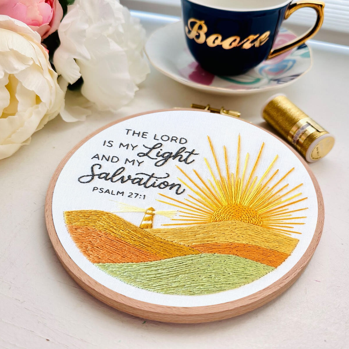 Rubbyoo Embroidery Kit - The Lord Is My Light & Salvation | Religious Stitch Pattern | Christian Decorative Art - image 7