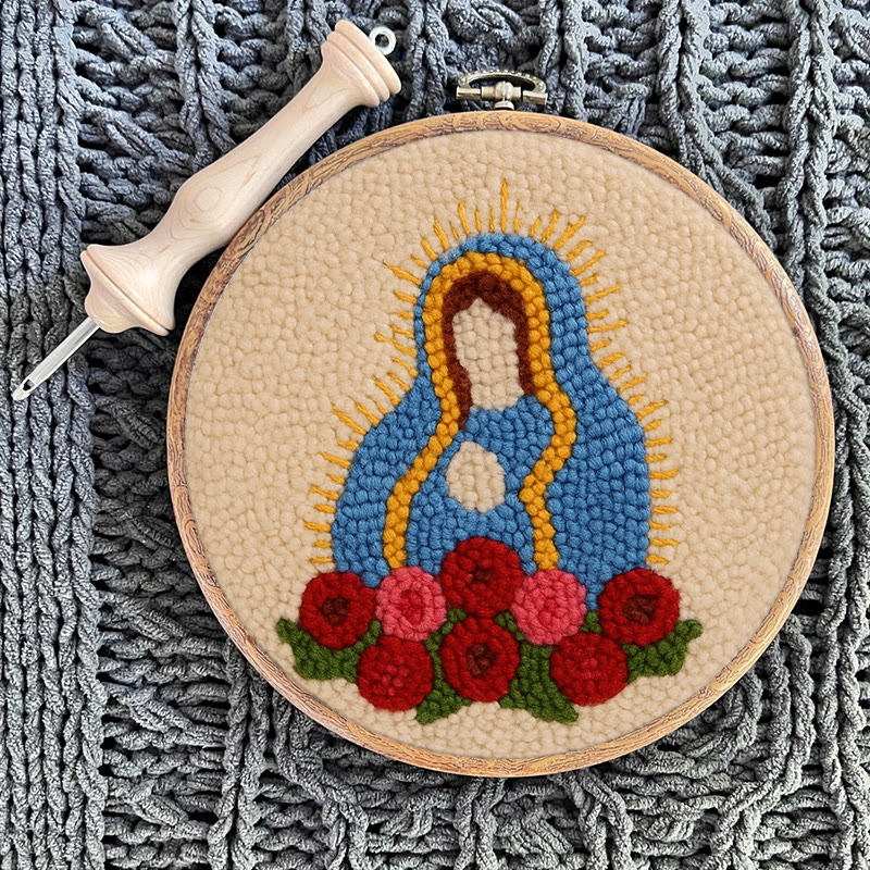  Our Lady Of Altagracia Punch Needle Kit - Handmade Stitch Art | Nice Wall Hanging Creation - image 10